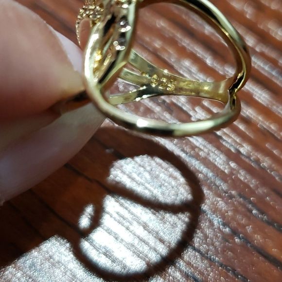 🎉HOST PIC🎉 FINAL PRICE DROP. 18k Yellow Gold Plated White Sapphire Ring - Picture 6 of 6